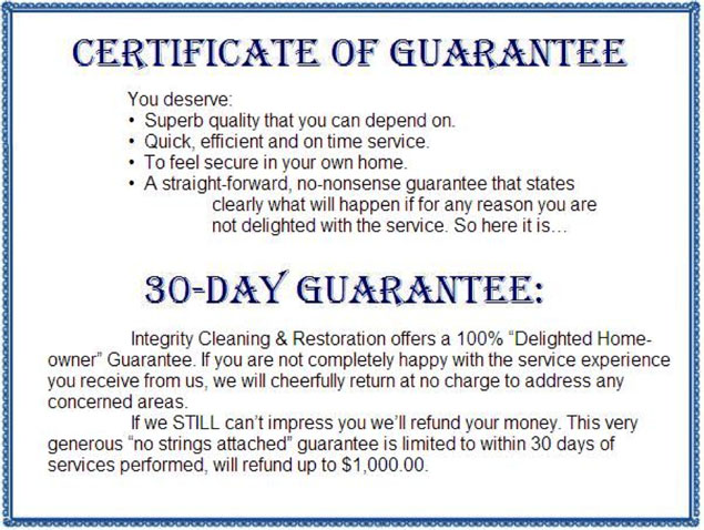 Certificate Of Guarantee